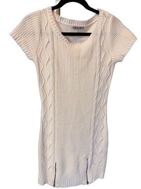 Moral Fiber Cream Knit Sweater Dress